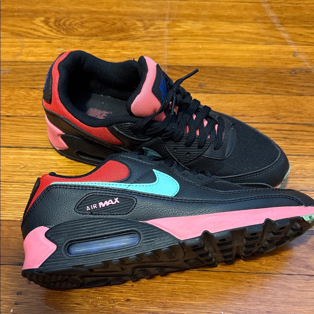 Nike Women's Air Max Black with Pink and Blue Accents - Picture 7 of 7